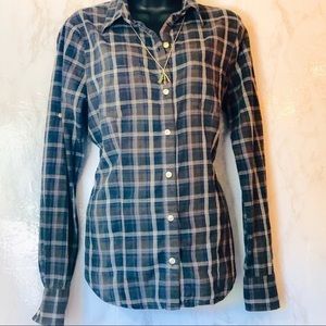 Converse Gray Aid Tissue Thin Plaid Shirt